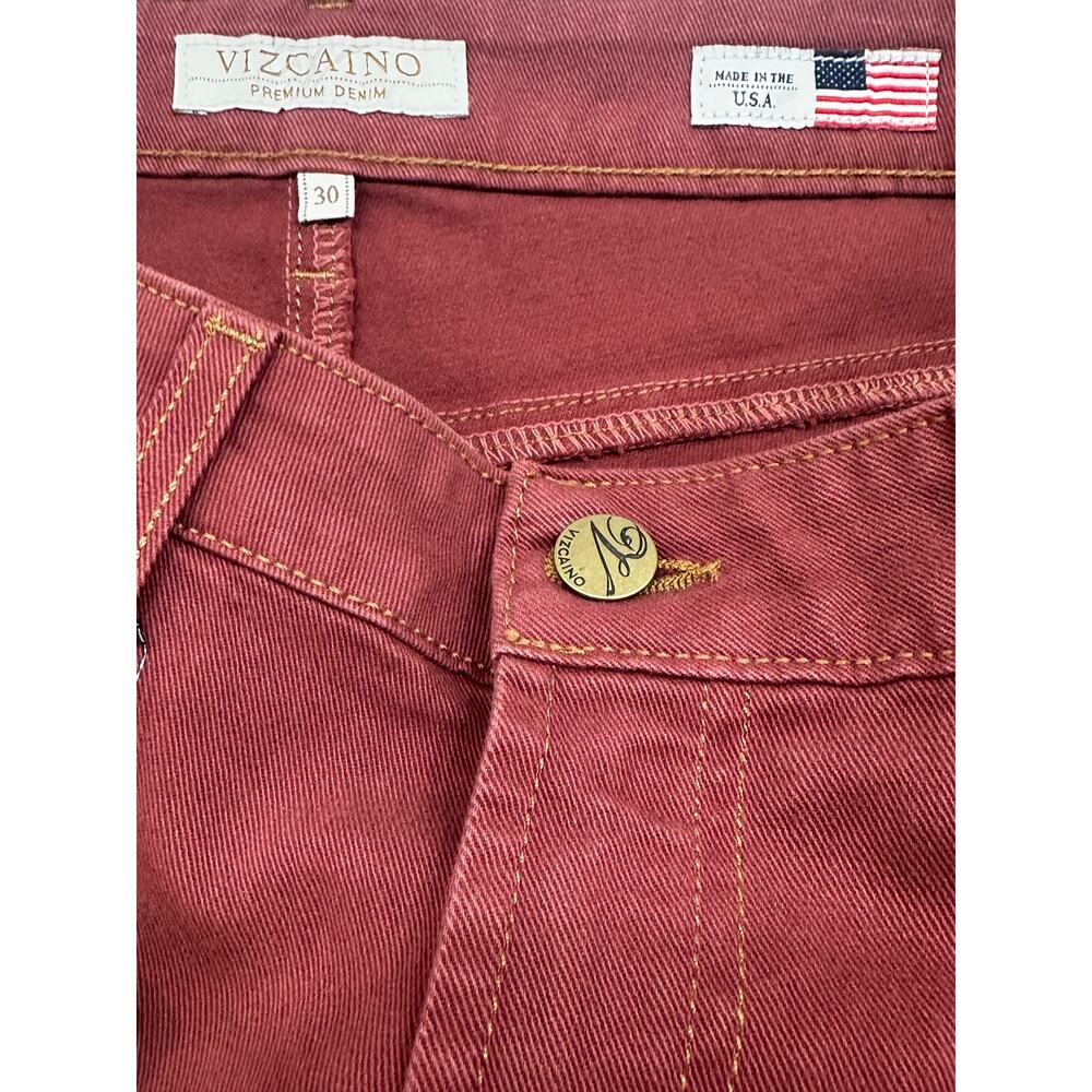 NWT Vizcaino Premium Peruvian Connection St. Tropez Jeans Size 30 Red Tapered - Picture 4 of 15